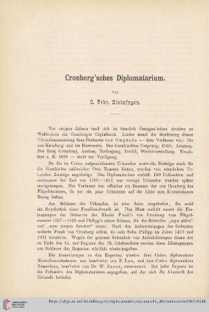 Cronberg'sches Diplomatarium