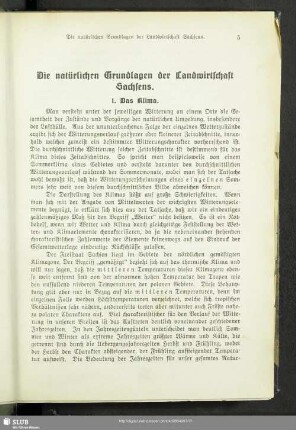 Die natürlichen Grundlagen der Landwirtschaft Sachsens