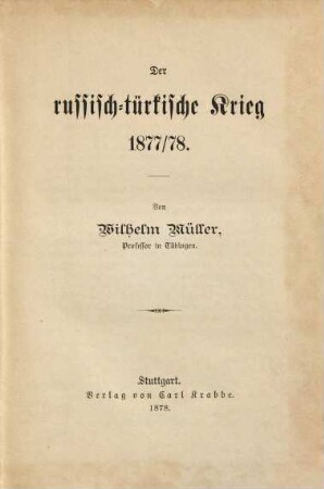 Der russisch-türkische Krieg 1877/78