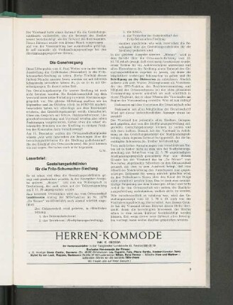 Leserbrief: Gestaltungsrichtlinien für die Fritz-Schumacher-Siedlung