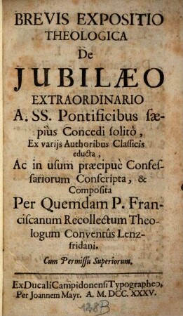 Expositio theologica de Iubilaeo extraordinario