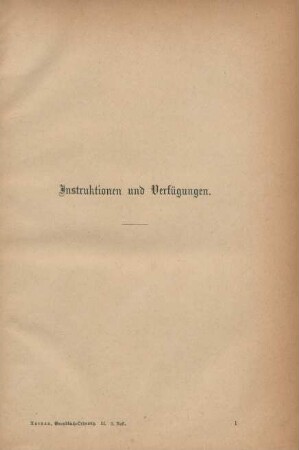 Instruktionen und Verfügungen.