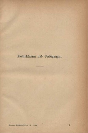 Instruktionen und Verfügungen.