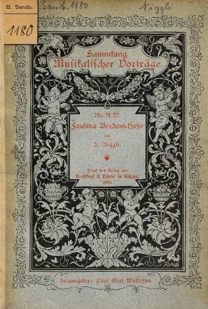 Faustina Bordoni-Hasse von A. Niggli : [Umschlagtitel.]