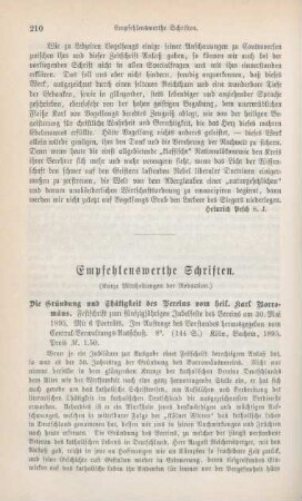 210-219 Empfehlenswerthe Schriften