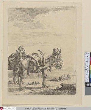 [Die zwei beladenen Maulesel; Two laden donkeys]