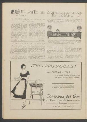 El arte de saber arreglar el hogar : Correspondencia femenina [y] En las pieza de lencería