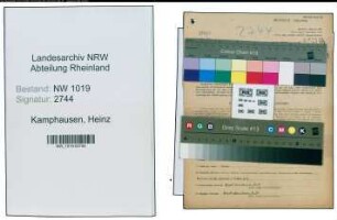 Entnazifizierung Heinz Kamphausen , geb. 24.12.1920 (Weber)