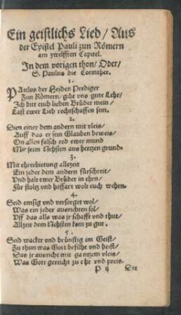 Ein geistlichs Lied ...
