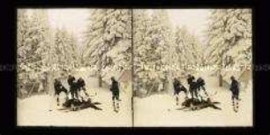 Zusammenstoß beim Skiwettlauf