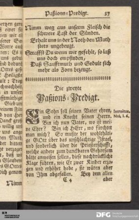 Die zweyte Paßions-Predigt.