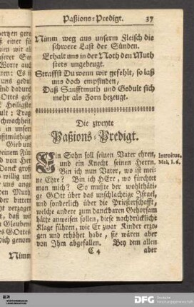Die zweyte Paßions-Predigt.