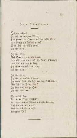 Der Einsame.