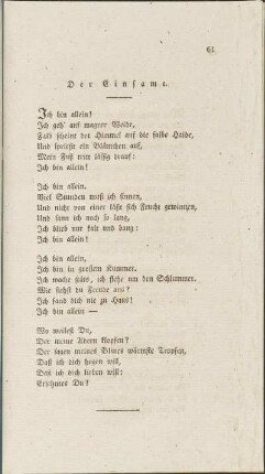 Der Einsame.