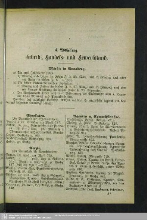 4. Abtheilung. Berufsklassen und Gewerbebetriebe : 4. Abtheilung. Fabrik-, Handels- und Gewerbestand