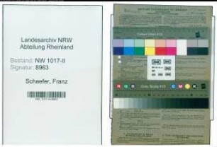 Entnazifizierung Franz Schaefer , geb. 31.05.1900 (Postbeamter)