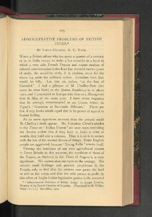 Administrative Problems of British India.