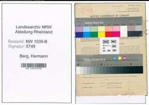Entnazifizierung Hermann Van Den Berg , geb. 12.05.1898 (Angestellter)