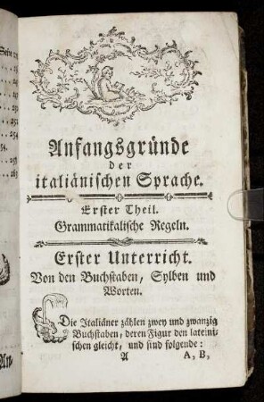 Erster Theil. Grammatikalische Regeln.