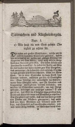 Kap. I. Sittenlehren und Klugheitsregeln.