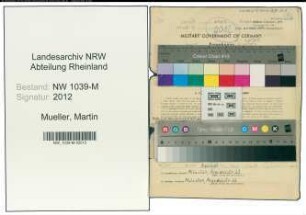 Entnazifizierung Martin Mueller , geb. 10.02.1893 (Hausmeister)
