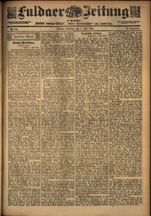 Zweite Ausgabe vom Samstag, den 05. Juli 1902.