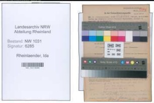 Entnazifizierung Ida Rheinlaender , geb. 05.08.1898 ()