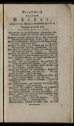 Verzeichniß derjenigen Bücher, ...