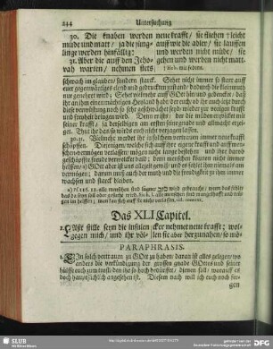 Das XLI Capitel