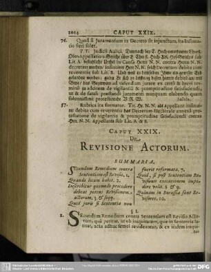 Caput XXIX. De Revisione Actorum