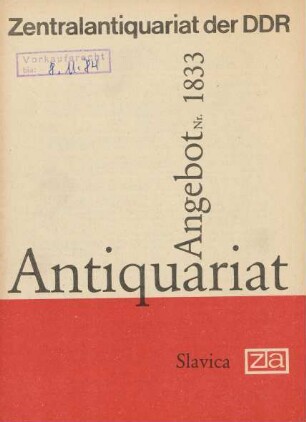 Nr. 1833: Slavica