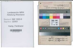Entnazifizierung Ferdinand Kamp , geb. 15.01.1910 (Werkmeister)