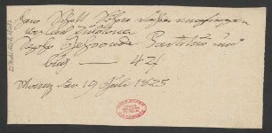 Auflistung von Musikalien : 19.07.1825