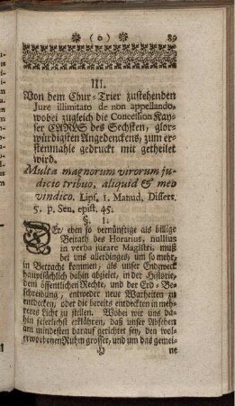 III. Von dem Chur-Trier zustehenden Jure illimitato ...