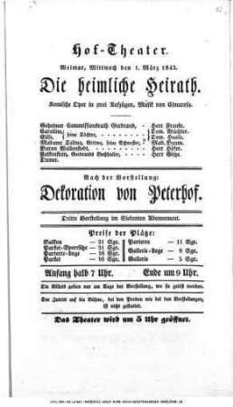 Die heimliche Heirath