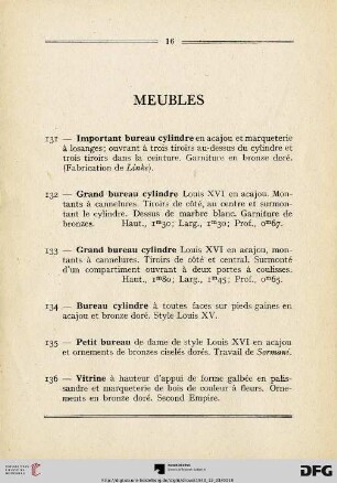 Meubles (Nr. 131-151)