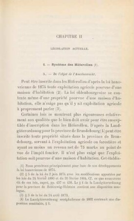 Chapitre II. Législation actuelle