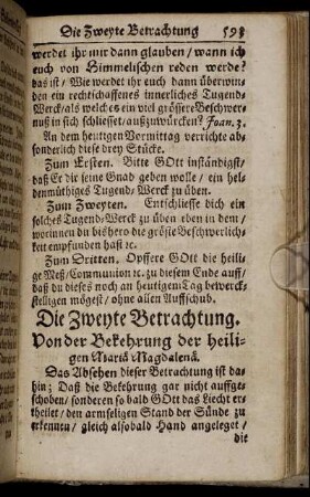 Die Zweyte Betrachtung. - Die Vierte Betrachtung.