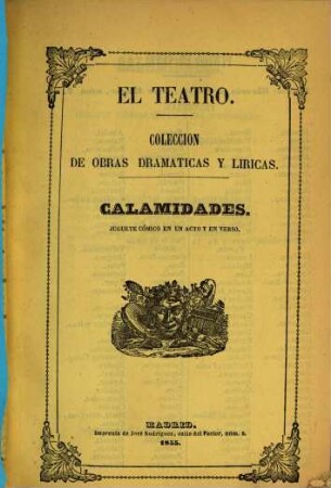 Calamidades : juguete cómico en un acto y en verso