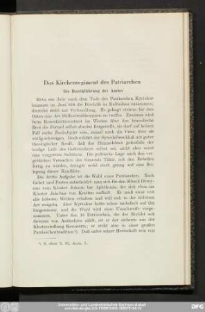 Das Kirchenregiment des Patriarchen