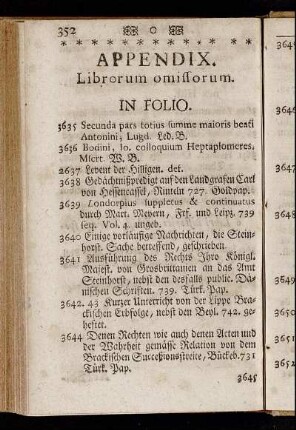 Appendix. Librorum omissorum.