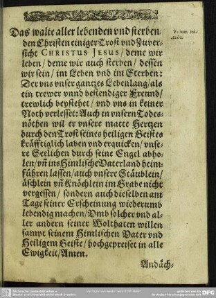 Leichenpredigt : Christliche Leichpredigt