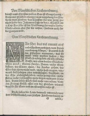 Von Menschlichen Kirchenordnung.