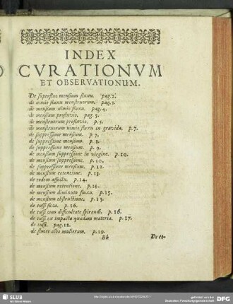 Index Curationum Et Observationum