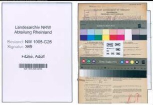 Entnazifizierung Adolf Fitzke , geb. 28.09.1909 (Steuerhelfer)