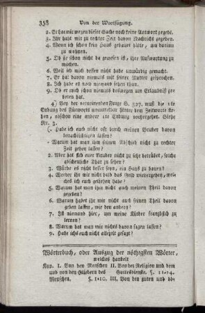 Wörterbuch, oder Auszug der nöthigsten Wörter, ...