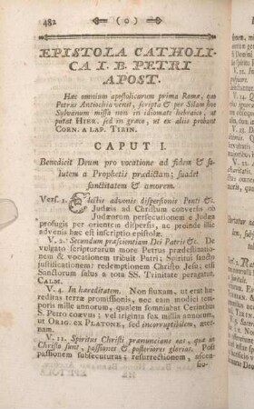 Epistola Catholica I. B. Petri Apost. Caput I - [Caput V.]