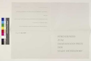 Förderpreise für die Kunstpreise der Stadt Düsseldorf