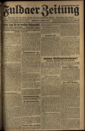 Erste Ausgabe vom Mittwoch, den 05. Oktober 1932.