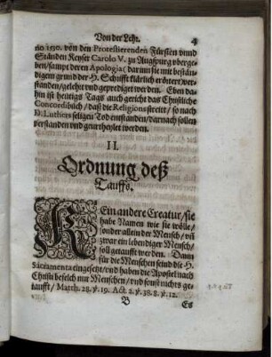 II. Ordnung deß Tauffs